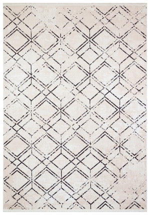 Cream Crisscross - CozytoChic - Machine Washable Turkish Rugs - Cozy to Chic