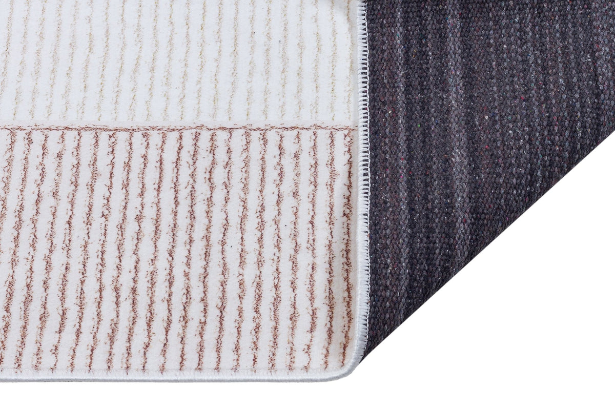 Cream Striped - CozytoChic - Machine Washable Turkish Rugs - Cozy to Chic