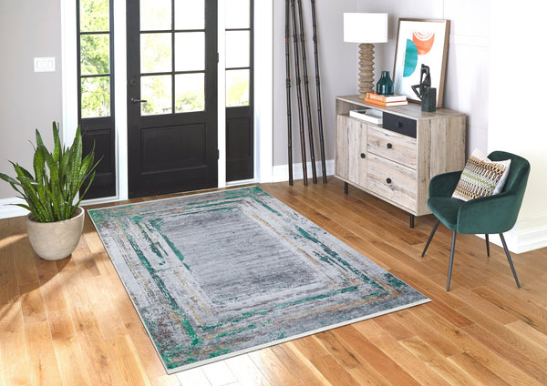 Green Glitter - CozytoChic - Machine Washable Turkish Rugs - Cozy to Chic