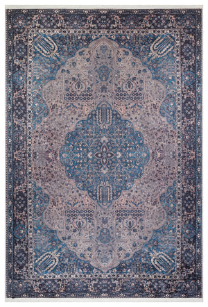 Navy Blossom - CozytoChic - Machine Washable Turkish Rugs - Cozy to Chic