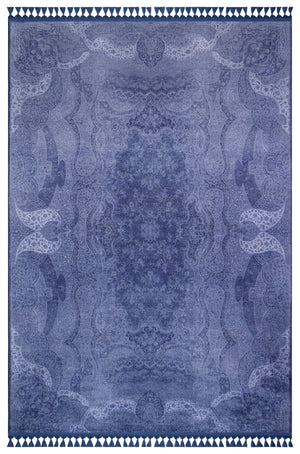 Navy Crystal Ball - CozytoChic - Machine Washable Turkish Rugs - Cozy to Chic