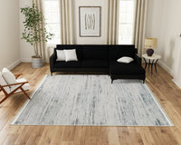 Light Grey Blurred Lines - CozytoChic - Machine Washable Turkish Rugs - Cozy to Chic